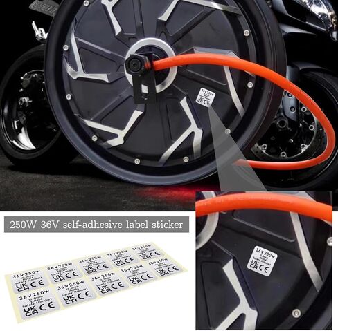 Create idea 10pcs Mid Drive Motor Sticker 36V 250W Motor Waterproof Sticker Decal 30x30mm Motor CE Label Tags Compatible with BAFANG BBS02B BBS01 in Saudi Arabia