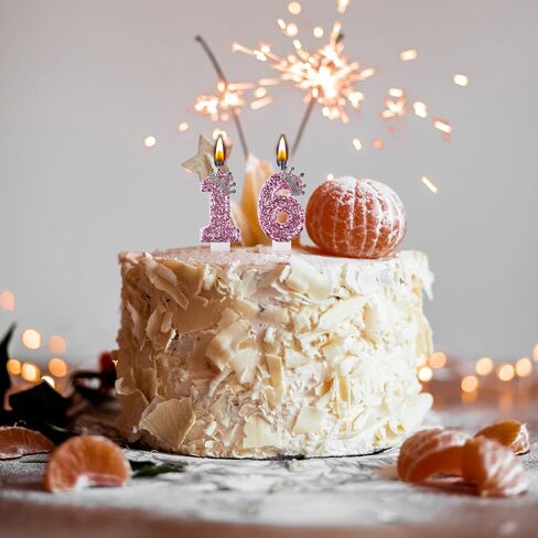 16 شمعة عيد ميلاد، شموع الكيك السادسة عشرة، عيد ميلاد سعيد فضي رقم 16 شموع لتزيين الكيك للحفلات والأطفال والأولاد والبنات in Kuwait