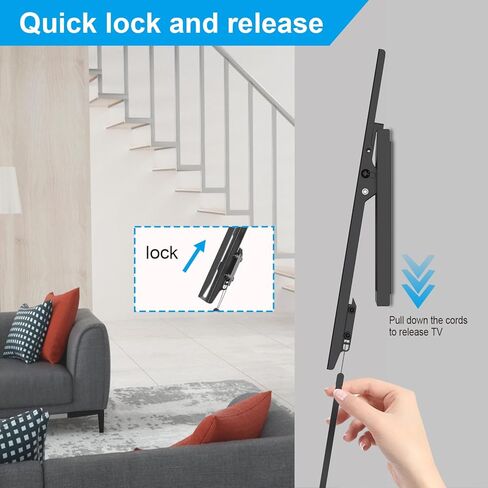 USX STAR Advanced Tilt TV Wall Mount with Extendable Design for Most 42-90 inch TVs, Wall Mount TV Bracket with Quick Lock Release, Max VESA 600x400mm, Hold TV up to 120LBS and 24'' Studs in Kuwait