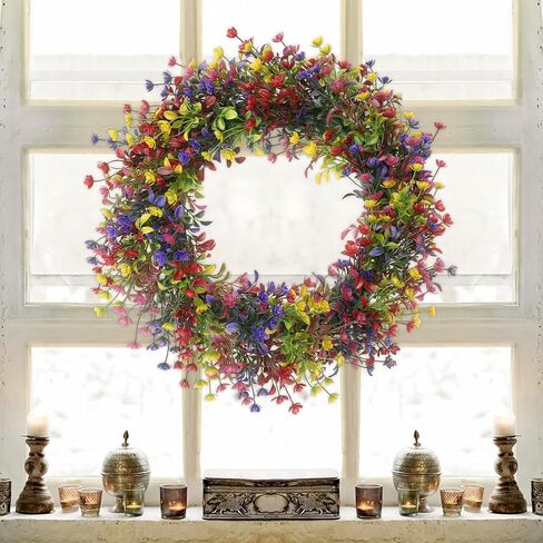 Boxwood Wreaths for Front Door Fall Decorations Farmhouse Wreaths for Window Wedding Decor Home Porch Patio Garden Decor 18 Inches Yellow in Saudi Arabia