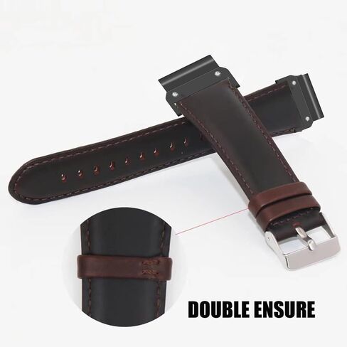 Compatible with Garmin Fenix 8 bands, Lamshaw 26mm, 22mm, 20mm Leather Silicone Breathable Replacement Smartwatch Strap Wristband Compatible with Fenix 8 43mm, 47mm, 51mm, Fenix 8 Series, Fenix 7 in Saudi Arabia