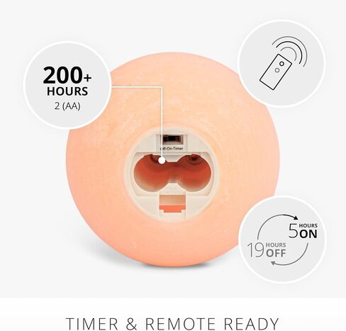 Luminara Mellow Peach Chalky Sphere (3.5" x 4.25") Flameless Candle Real Wax Unscented Moving LED Sphere Designed to fit Snail Candle Holder (Sold Separately) in Kuwait