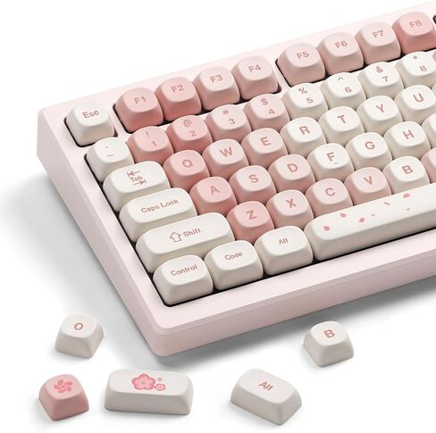 HITIME XVX Meow Meow Keycaps Set, Dye-Sublimation Cute PBT Keycaps, MAO Profile Cat Key caps, 143 Keys Custom Keyboard Keycaps for 61/64/68/84/87/100/104/108 Cherry MX Mechanical Keyboard in Kuwait