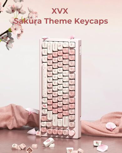 HITIME XVX Meow Meow Keycaps Set, Dye-Sublimation Cute PBT Keycaps, MAO Profile Cat Key caps, 143 Keys Custom Keyboard Keycaps for 61/64/68/84/87/100/104/108 Cherry MX Mechanical Keyboard in Kuwait