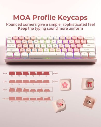 HITIME XVX Meow Meow Keycaps Set, Dye-Sublimation Cute PBT Keycaps, MAO Profile Cat Key caps, 143 Keys Custom Keyboard Keycaps for 61/64/68/84/87/100/104/108 Cherry MX Mechanical Keyboard in Kuwait