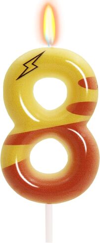 Lightning Print 6th Birthday Candles for Boys Girls, Yellow Pika Themed Cake Topper, Cartoon Themed Birthday Party Decorations Supplies (Number 6) in Saudi Arabia