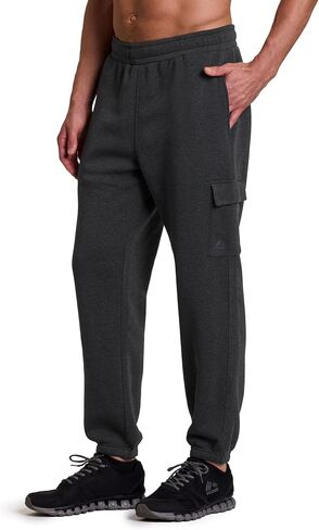 RBX Active Men's Fleece Sweatpants, Cotton Blend Cargo Pants Fleece Joggers Workout Hiking Joggers with Cargo Pockets in Saudi Arabia