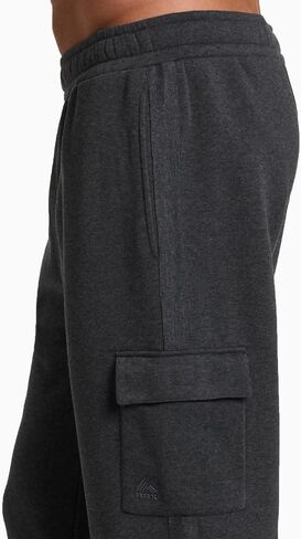 RBX Active Men's Fleece Sweatpants, Cotton Blend Cargo Pants Fleece Joggers Workout Hiking Joggers with Cargo Pockets in Saudi Arabia