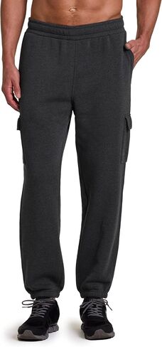 RBX Active Men's Fleece Sweatpants, Cotton Blend Cargo Pants Fleece Joggers Workout Hiking Joggers with Cargo Pockets in Saudi Arabia