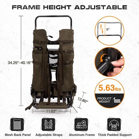 TR Aluminum External Frame Backpack with Adjustable Height for Extra Large Load Hunting Hiking Design, Realtree Edge Camo in Saudi Arabia