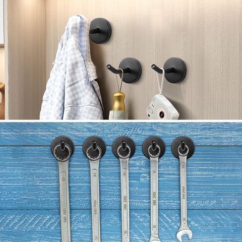 NearMoon Coat Hooks-Bath Towel Hangers, Wall Hooks for Hanging Hat Hurse Robe, 304 Stainless Steel Heavy Duty Garage Hooks for Bathroom Livingroom Hotel Kitchen Garage, 6 Pack (2 Inch, Matte Black) in Kuwait