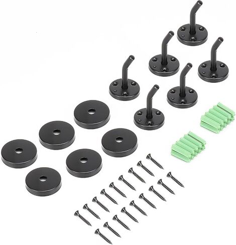 NearMoon Coat Hooks-Bath Towel Hangers, Wall Hooks for Hanging Hat Hurse Robe, 304 Stainless Steel Heavy Duty Garage Hooks for Bathroom Livingroom Hotel Kitchen Garage, 6 Pack (2 Inch, Matte Black) in Kuwait