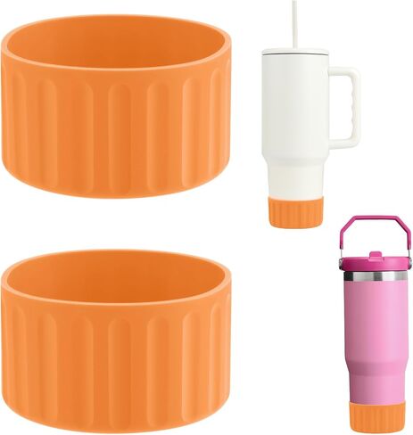 Cosmos 2 Pcs Protective Silicone Boot, Compatible with Stanley Tumbler for Quencher Adenture 30-40 oz and for IceFlow 20-30 oz, Anti-Slip Water Bottle Bottom Sleeve Cover, Reduces Noise & Scratches in Kuwait