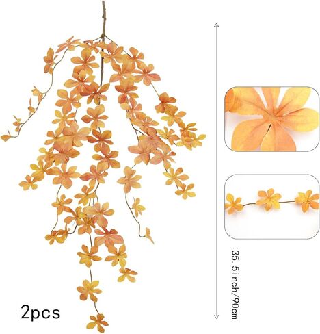 6PCS Artificial Fall Stems Faux Branches with Leaves for Vase Fake Plants for Home Table Autumn Festival Thanksgiving Christmas Decor 28" in Kuwait