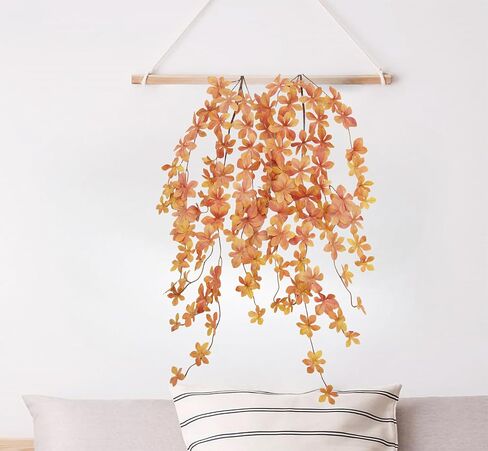 6PCS Artificial Fall Stems Faux Branches with Leaves for Vase Fake Plants for Home Table Autumn Festival Thanksgiving Christmas Decor 28" in Kuwait