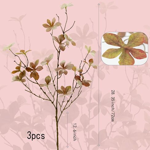 6PCS Artificial Fall Stems Faux Branches with Leaves for Vase Fake Plants for Home Table Autumn Festival Thanksgiving Christmas Decor 28" in Kuwait