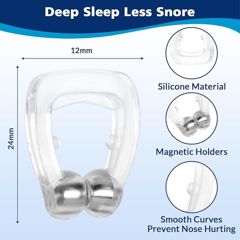 Anti Snoring Devices, Silicone Magnetic Snoring Nose Clip for Sleeping with Adjustable, Effective Sleep Apnea Devices, Snoring Solution for All Genders, Stop Snoring Aids to Ensure Deep Sleep, 8PCS in Saudi Arabia