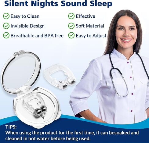 Anti Snoring Devices, Silicone Magnetic Snoring Nose Clip for Sleeping with Adjustable, Effective Sleep Apnea Devices, Snoring Solution for All Genders, Stop Snoring Aids to Ensure Deep Sleep, 8PCS in Saudi Arabia