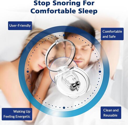 Anti Snoring Devices, Silicone Magnetic Snoring Nose Clip for Sleeping with Adjustable, Effective Sleep Apnea Devices, Snoring Solution for All Genders, Stop Snoring Aids to Ensure Deep Sleep, 8PCS in Saudi Arabia