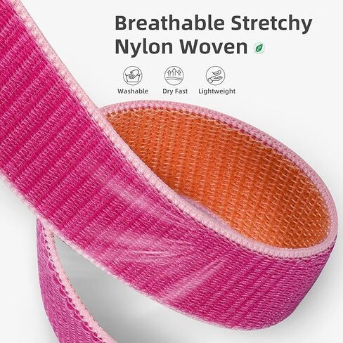 مجموعة من 4 أربطة من النايلون من Getino متوافقة مع Fitbit Sense & Versa 3 للنساء والرجال، سوار إكسسوارات للساعة الذكية بحلقة رياضية ناعمة قابلة للتعديل من أجل Fitbit Sense/Versa 3، أسود/أرجواني دخاني/أبيض/وردي وردي in Kuwait