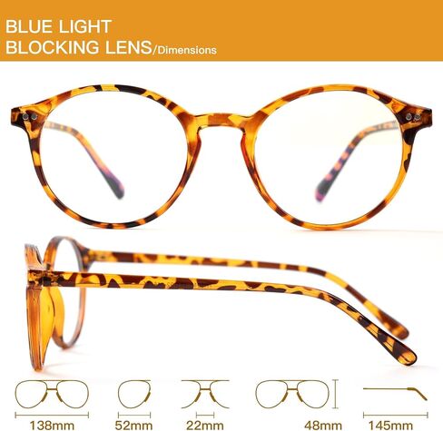 Vintage Round Blue Light Glasses for Women Men, Retro Circle TR90 Frame Protection Eyeglasses Anti Eyestrain Ruby in Saudi Arabia