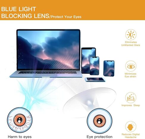 Vintage Round Blue Light Glasses for Women Men, Retro Circle TR90 Frame Protection Eyeglasses Anti Eyestrain Ruby in Saudi Arabia