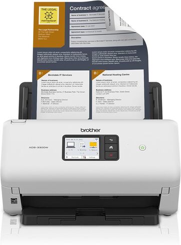 ماسح ضوئي مكتبي لاسلكي عالي السرعة من Brother ADS-3300W | شاشة لمس 2.8 بوصة | مسح ما يصل إلى 40 صفحة في الدقيقة1 in Kuwait