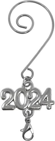 Baby's 1st Christmas Dated Photo Ornament with a 2024 Charm - Shaped Like a Bulb with White Glitter and A Red Bow Design - Gift/Storage Bag Included in Saudi Arabia