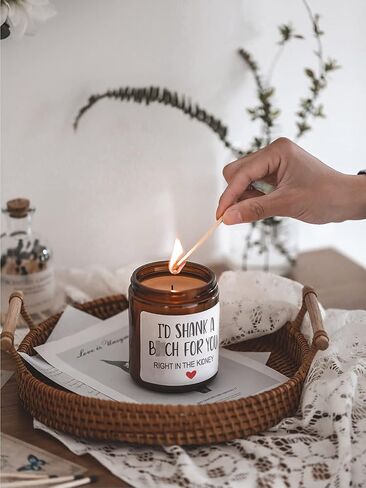Best Friend Birthday Gifts for Women, I’d Shank A B for You Scented Soy Candle, Funny Birthday Gift Galentines Gag Gift for Friends, BFF, Bestie, Sister (BTCH) in Saudi Arabia