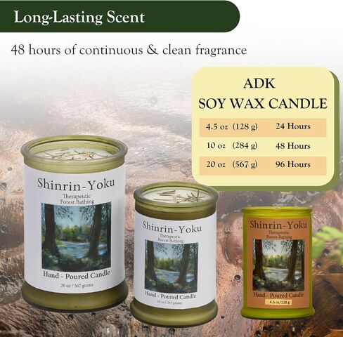شمعة معطرة من ADK Shinrin Yoku، شمعة عطرية طبيعية بوزن 10 أونصة لديكور المنزل وديكور المطبخ، شموع شمع نباتية مريحة مثالية لتقديم الهدايا in Saudi Arabia