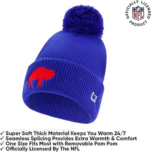 Ultra Game Adults Unisex NFL Official Super Soft Heritage Logo Winter Beanie Knit Hat with Extra Warm Touch Screen Gloves in Kuwait