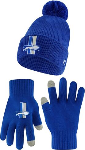 Ultra Game Adults Unisex NFL Official Super Soft Heritage Logo Winter Beanie Knit Hat with Extra Warm Touch Screen Gloves in Kuwait
