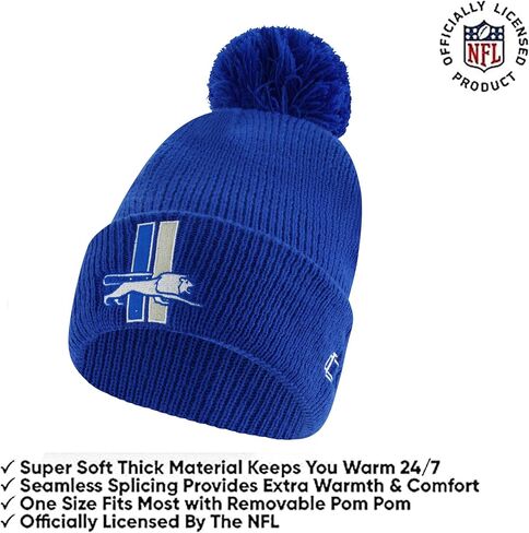 Ultra Game Adults Unisex NFL Official Super Soft Heritage Logo Winter Beanie Knit Hat with Extra Warm Touch Screen Gloves in Kuwait
