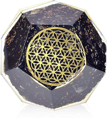 E-Energy Protection Dodecahedron Crystal Orgone Energy Generator Flower of Life Healing Crystal Balancing Chakra (Black Tourmaline) in Saudi Arabia
