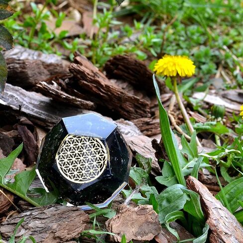 E-Energy Protection Dodecahedron Crystal Orgone Energy Generator Flower of Life Healing Crystal Balancing Chakra (Black Tourmaline) in Saudi Arabia
