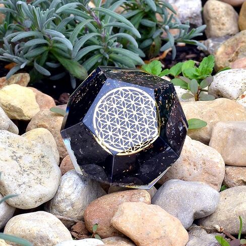 E-Energy Protection Dodecahedron Crystal Orgone Energy Generator Flower of Life Healing Crystal Balancing Chakra (Black Tourmaline) in Saudi Arabia