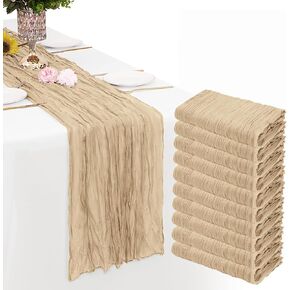20 Pack Sage Green Cheesecloth Table Runner Gauze Rustic Sheer 35 x 70 inch Sage Cheese Cloth Table Runners for Wedding Party Bridal Shower Decor