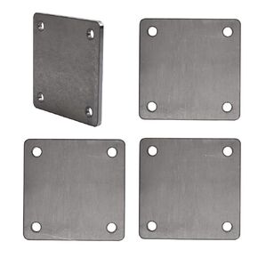 4 Pcs Steel Plates with Hole, 6“×6"Weldable Sheet Metal Square Brackets, Supports Painted Steel Square Brackets, for Industrial and Home Construction