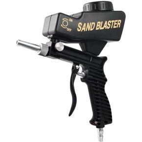 Paint Removal Tool, Portable Sand Blaster Replaceable Steel Nozzle Air Compressor for Remove Paint, , Surfaces (Black)