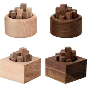 4 Pcs Wooden Car Essential Oil Diffuser Wooden Aromatherapy Round Car Oil Diffuser and Square Wood Diffuser for Essential Oils Home Office Bedroom Decoration