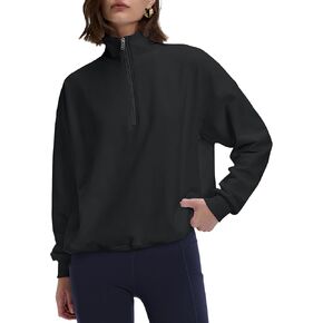 PrettyGuide Women's Lightweight Quarter Zip Oversized Sweatshirts Long Sleeve Fleece Pullover in Kuwait