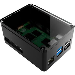 anidees Aluminum Heat Sinks Extra High Pi Case with Silicone Thermal Pad for Raspberry Pi 5 – Black (AI-PI5-BB-PRO-H)