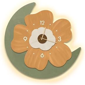 Ergocar Hanging Clock, Art Decorative Led Hanging Clock, Modern Flower Hanging Clock, Suitable for Living Room, Bedroom, Study, Office