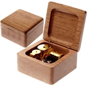Wind-Up Wooden Music Box with Gold-Plating Movement in,Lilium from Elfen Lied,Black