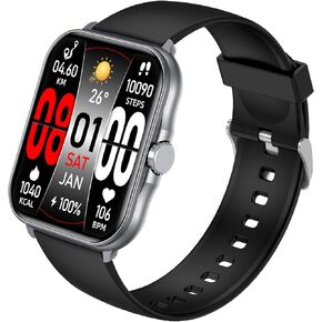 Smart Watch Storm V with BT Calling Gold, Smartwatch for Men and Women, Health Monitor: Sleep Apnea, Blood Pressure and Oxygen, Voice Assistant, Pedometer Steps, Remote Camera, 2 Watch Bands