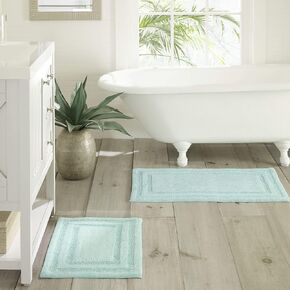 Tommy Bahama - Bathroom Rugs, Cotton Bath Mat, Highly Absorbent Bathroom Decor (Isla Yellow, 2 Piece)