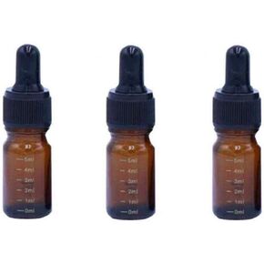 قوارير زجاجات من الزجاج الكهرماني المتدرج من QUUPY مكونة من 3 قطع مع غطاء مطاطي أسود وماصة قطارة زجاجية لتخزين العطور والزيوت العطرية والسوائل in Kuwait