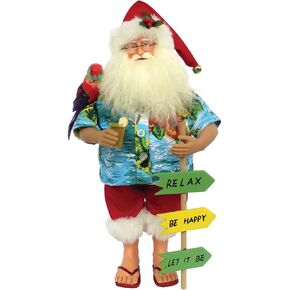 Santa's Workshop 8637 Buffet Beach Claus Figurine, 15", Multicolored
