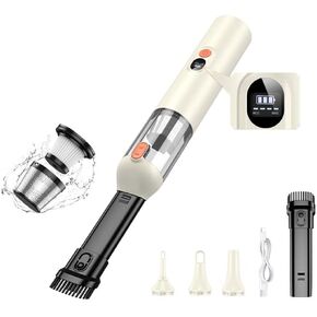 Car Vacuum Portable Cordless Vacuum for Car with 14000Pa Suction Handheld Vacuum, 4-in-1, Car/Home/Office, Type-C Charging, Small Car Vacuum Cleaner Convenient (Black)