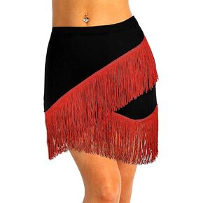 Women's Fringe Mini Dress Tassels Latin Tango Samba Salsa Dance Skirt